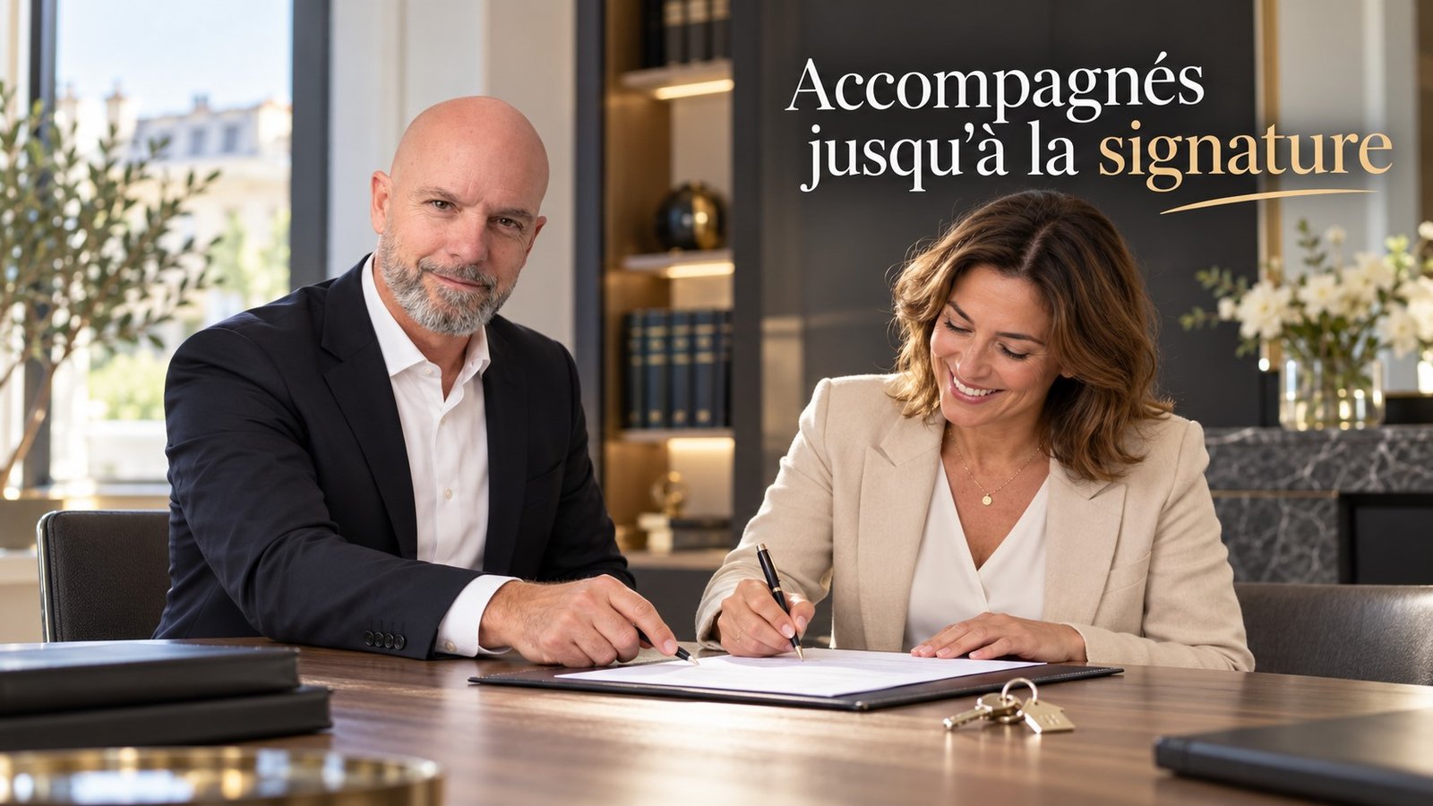Accompagnés jusqu'à la signature — signature chez le notaire à Boulogne-Billancourt