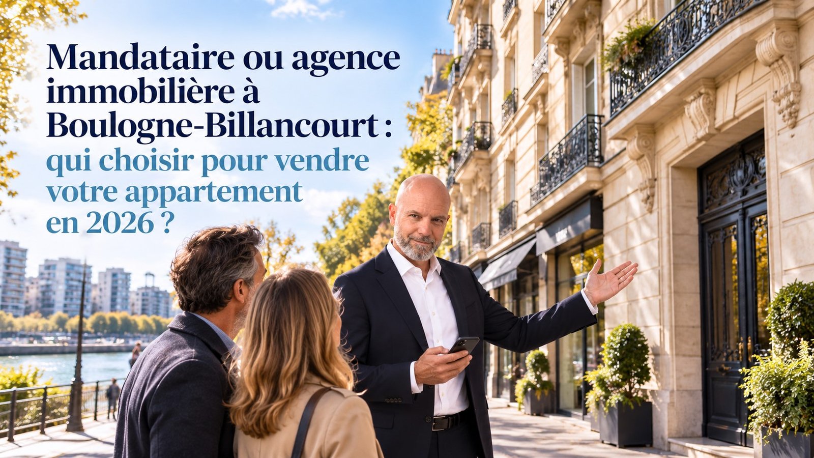 David Le Boudec, conseiller immobilier iad à Boulogne-Billancourt, devant un immeuble Art déco